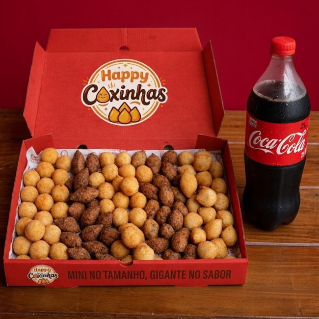 60 Salgadinhos + Coca-Cola 1L
